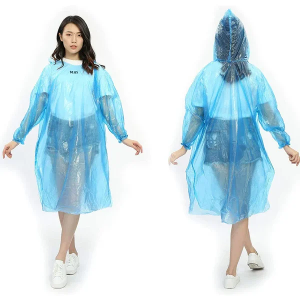 disposable raincoat with hood and attachable round case