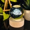 3d crystal ball night light with wooden base,(flower)