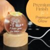 3d crystal ball night light with wooden base,(flower)