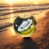 3d crystal ball night light with wooden base,(flower)