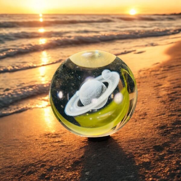 3d crystal ball night light with wooden base,(flower)