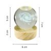 3d crystal ball night light with wooden base,(flower)
