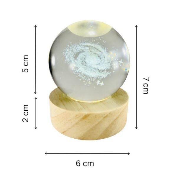 3d crystal ball night light with wooden base,(flower)