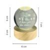 3d crystal ball night light with wooden base,(flower)