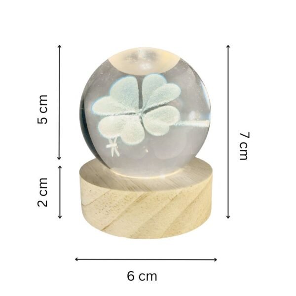3d crystal ball night light with wooden base,(flower)