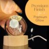3d crystal ball night light with wooden base,(astronaut step moon)