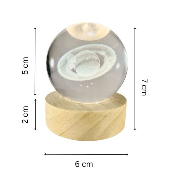 3d crystal ball night light with wooden base,(flower)