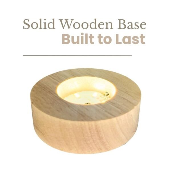 3d crystal ball night light with wooden base,(flower)
