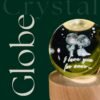 3d crystal ball night light with wooden base,(flower)