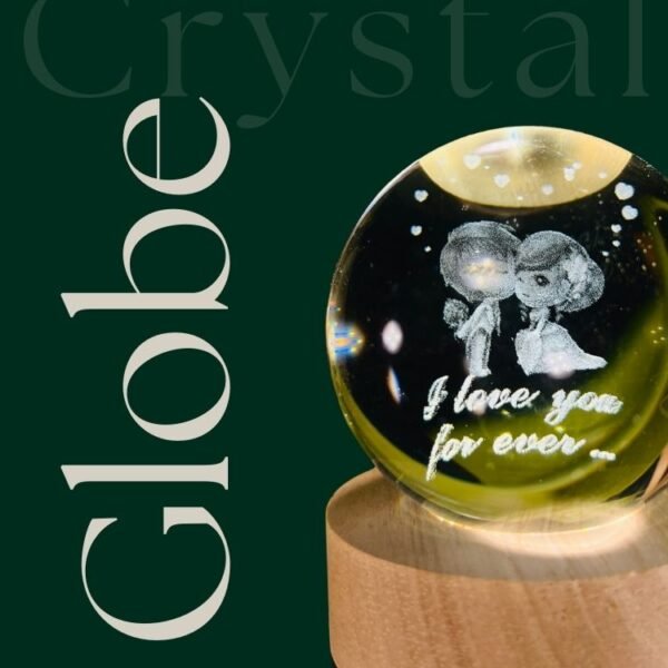 3d crystal ball night light with wooden base,(flower)