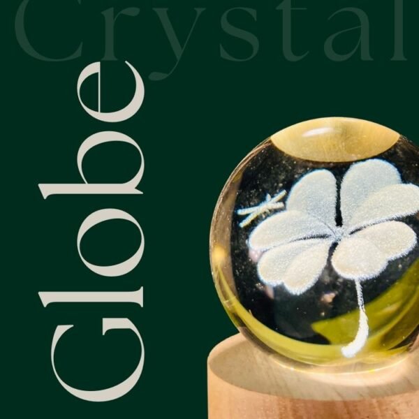 3d crystal ball night light with wooden base,(flower)