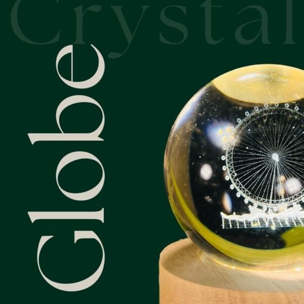 3d crystal ball night light with wooden base,(flower)
