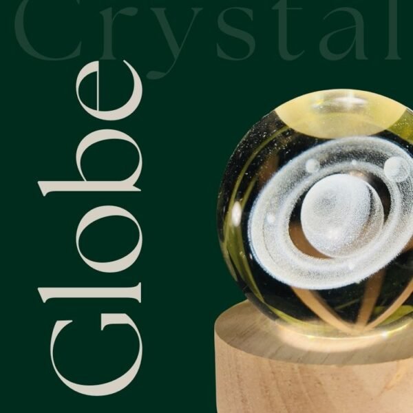 3d crystal ball night light with wooden base,(flower)