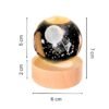 3d crystal ball night light with wooden base,(astronaut step moon)