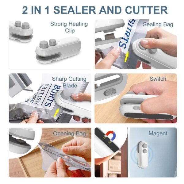 2 in 1 mini bag sealer & cutter machine