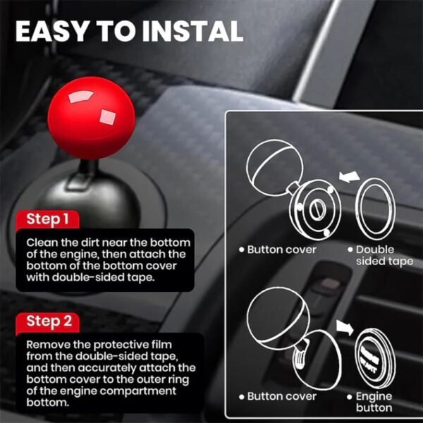 ball design car push start button rocker / cover