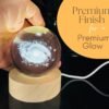 3d crystal ball night light with wooden base,(flower)