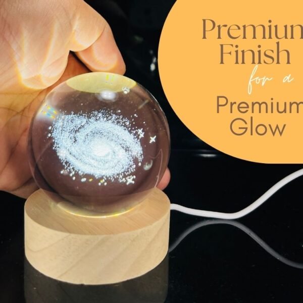 3d crystal ball night light with wooden base,(flower)