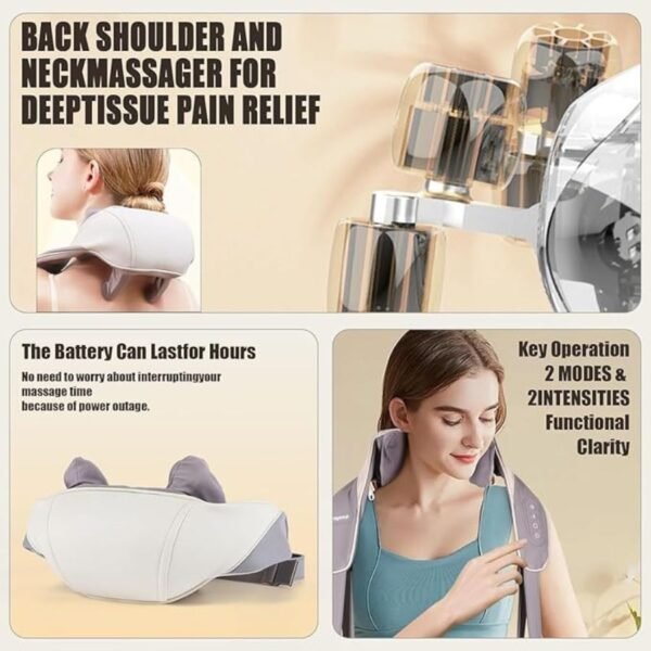 neck & shoulder massagers with heat, electric rechargeable