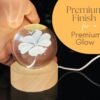3d crystal ball night light with wooden base,(flower)