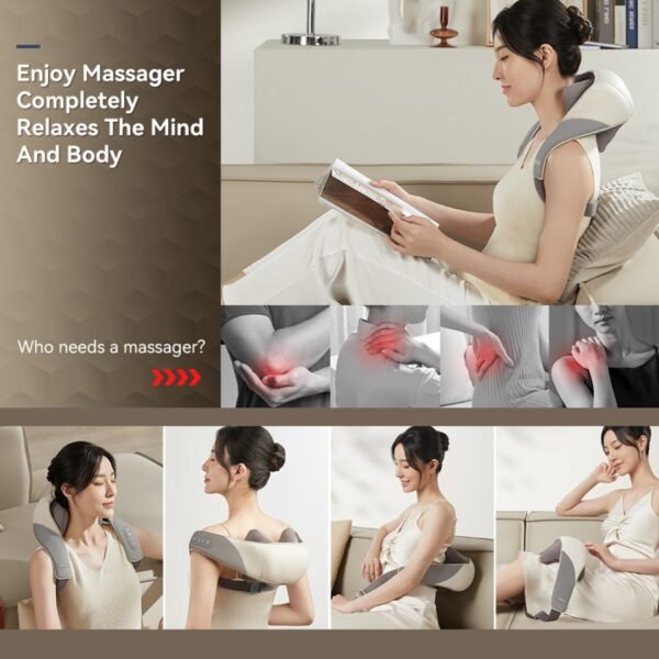 neck & shoulder massagers with heat, electric rechargeable