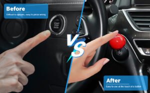 ball design car push start button rocker / cover